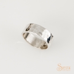 Sterling Silver Narrow Hammered Band